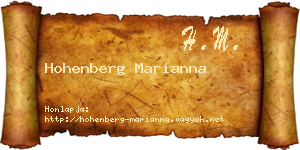 Hohenberg Marianna névjegykártya
